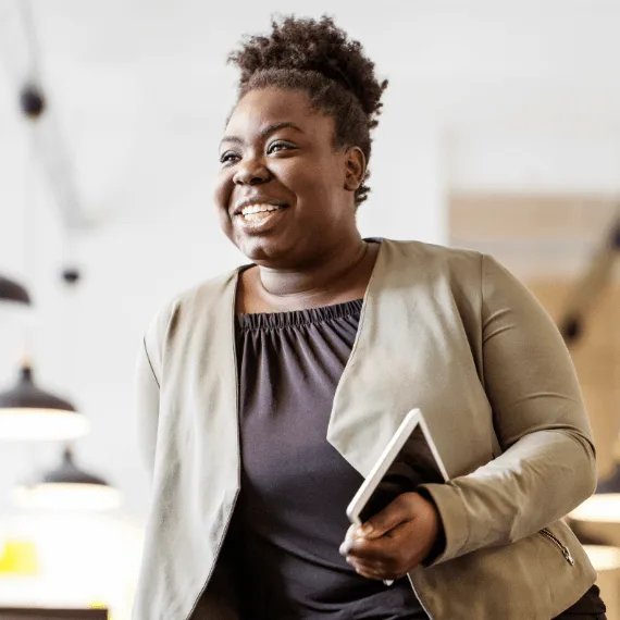 Woman with tablet in her hands