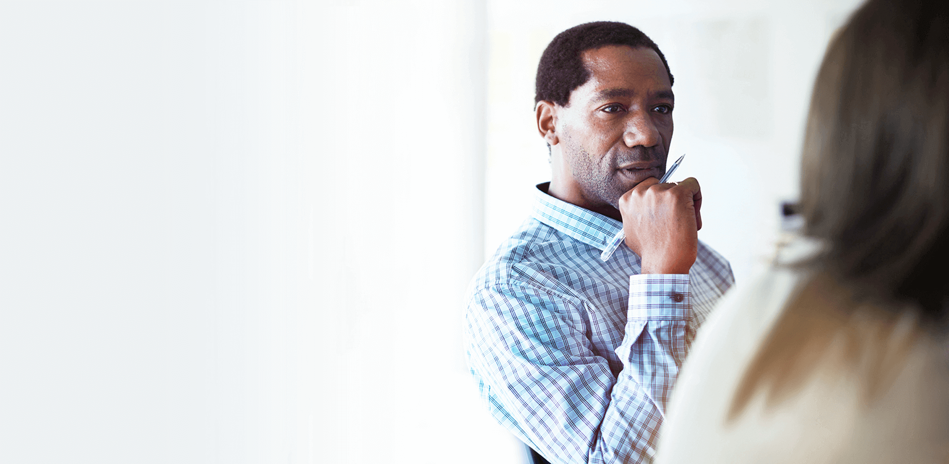 Black man concentrating on a conversion