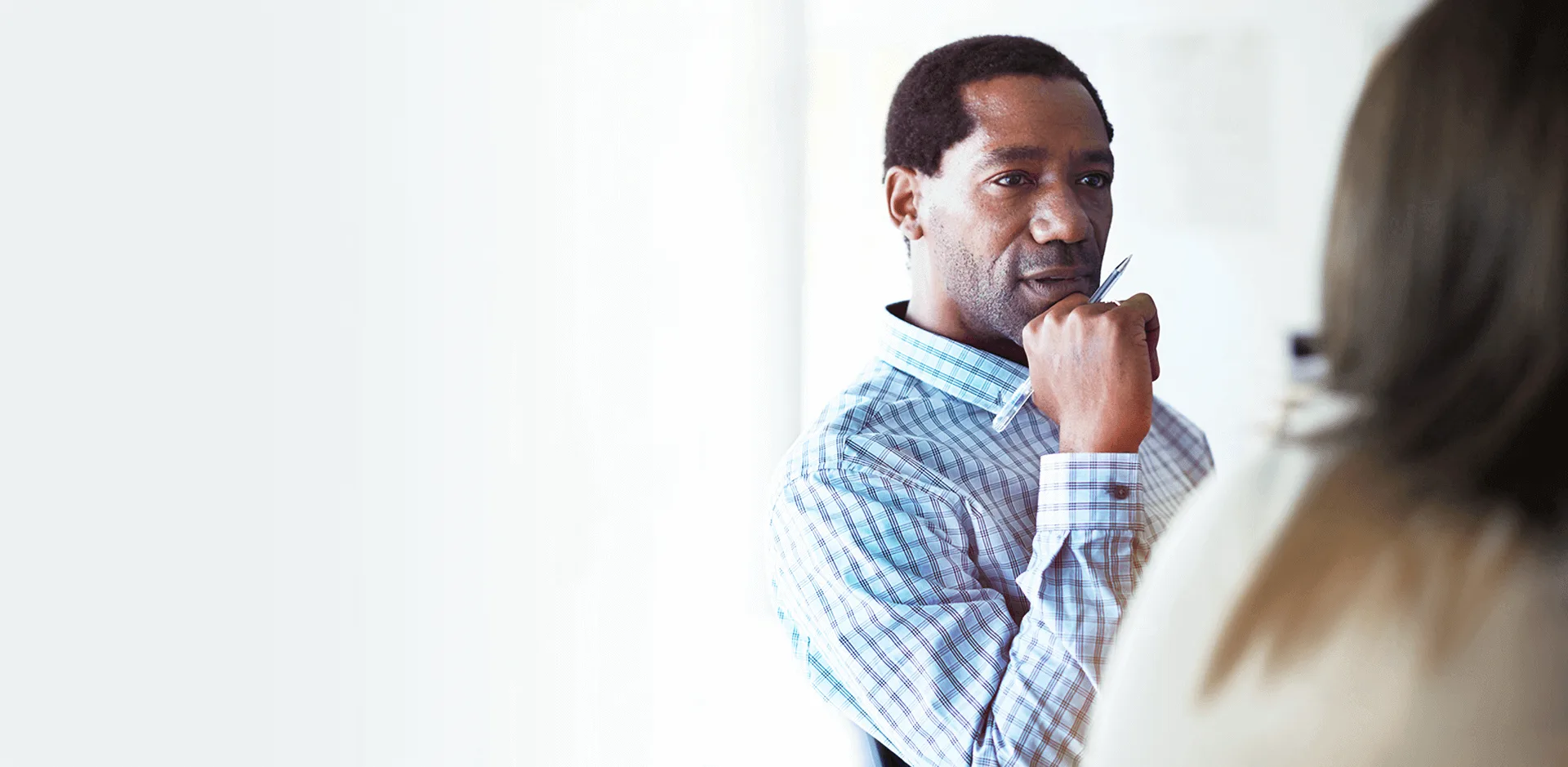 Black man concentrating on a conversion