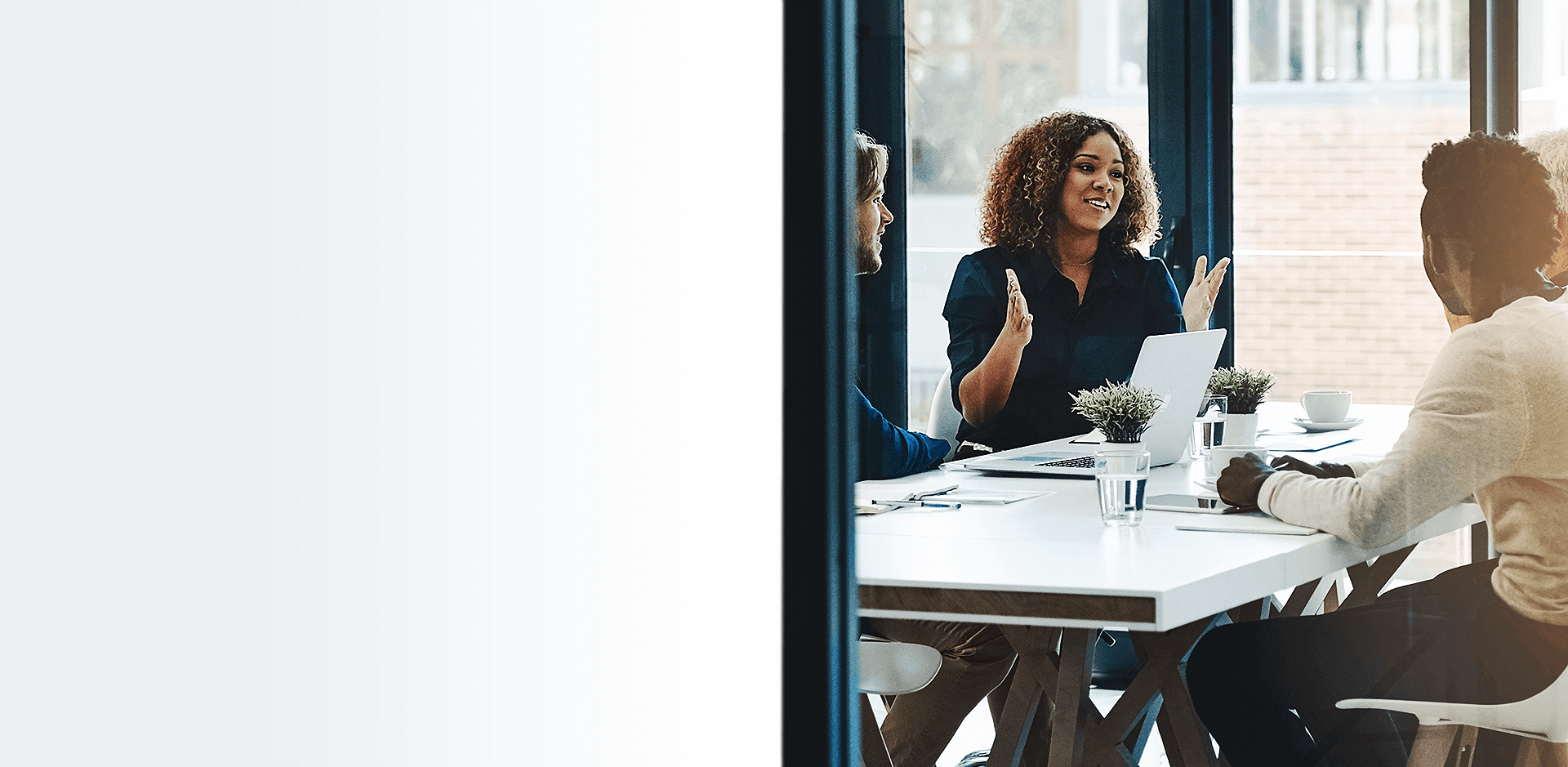Group of people having a meeting in an office